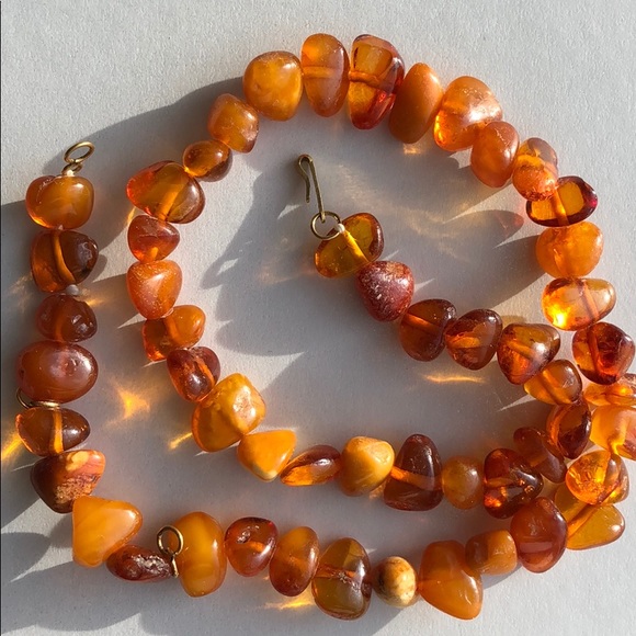 Vintage Baltic Amber necklace Soviet USSR Kaliningrad Amber Factory - Picture 1 of 8